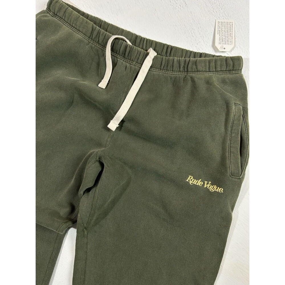 Men’s Rude Vogue Forest Green Fleece Sweatpants Size LARGE Made in Canada NEW L
